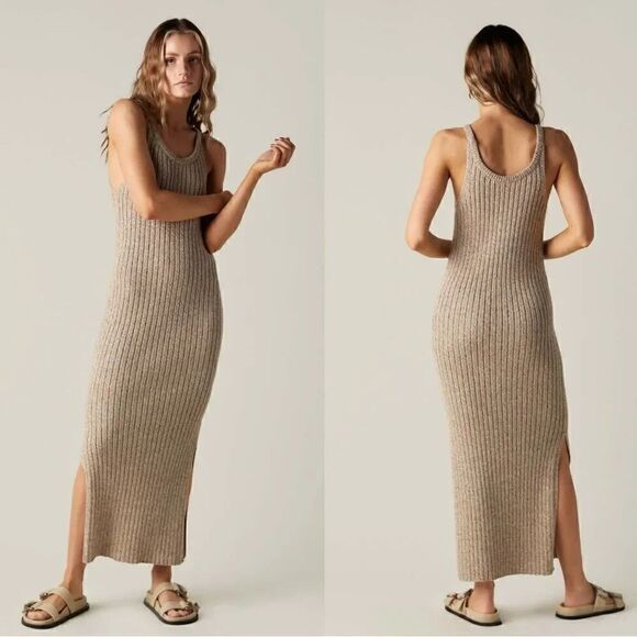 Closed Dresses & Skirts - NWT Closed Moulin Knit Midi Tan Dress Strap Nutmeg Size S